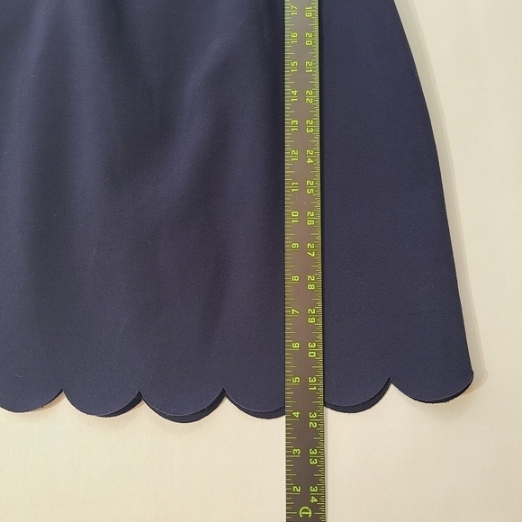 J. Crew Dress Scalloped Mini Laser Cut Navy Blue Wrinkle Free Size 00 - Picture 15 of 16